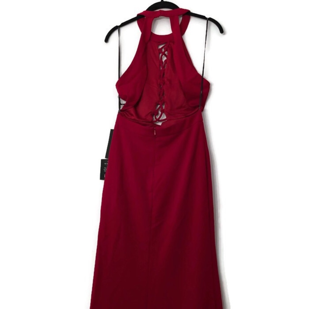 Lulus Lace-Up Open Back Halter Maxi Dress - Picture 3 of 4